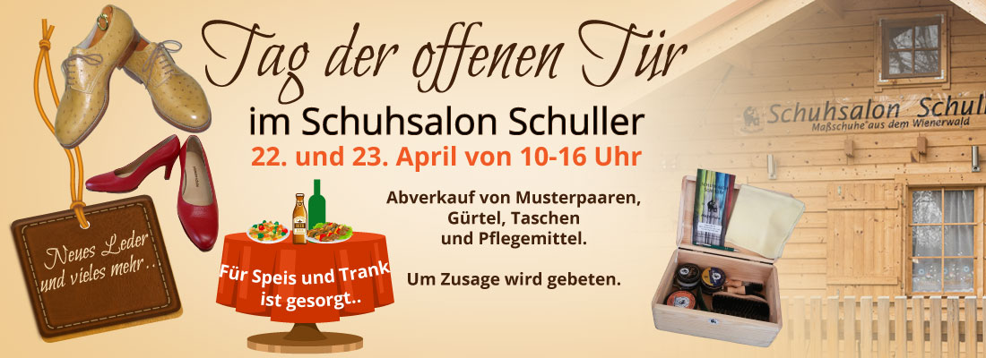 Einladung zum TAg der offenen Tür bei Schuhsalon Schuller