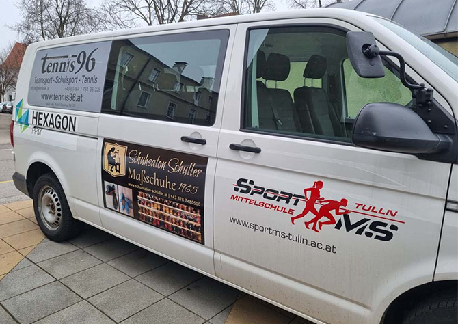 Sponsoring Schuhsalon Schuller Schulbus der Sport MS Tulln